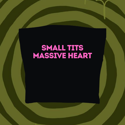 Small Tits Massive Heart Tube Top Black Shirts & Tops PinkLimes Trending Streetwear