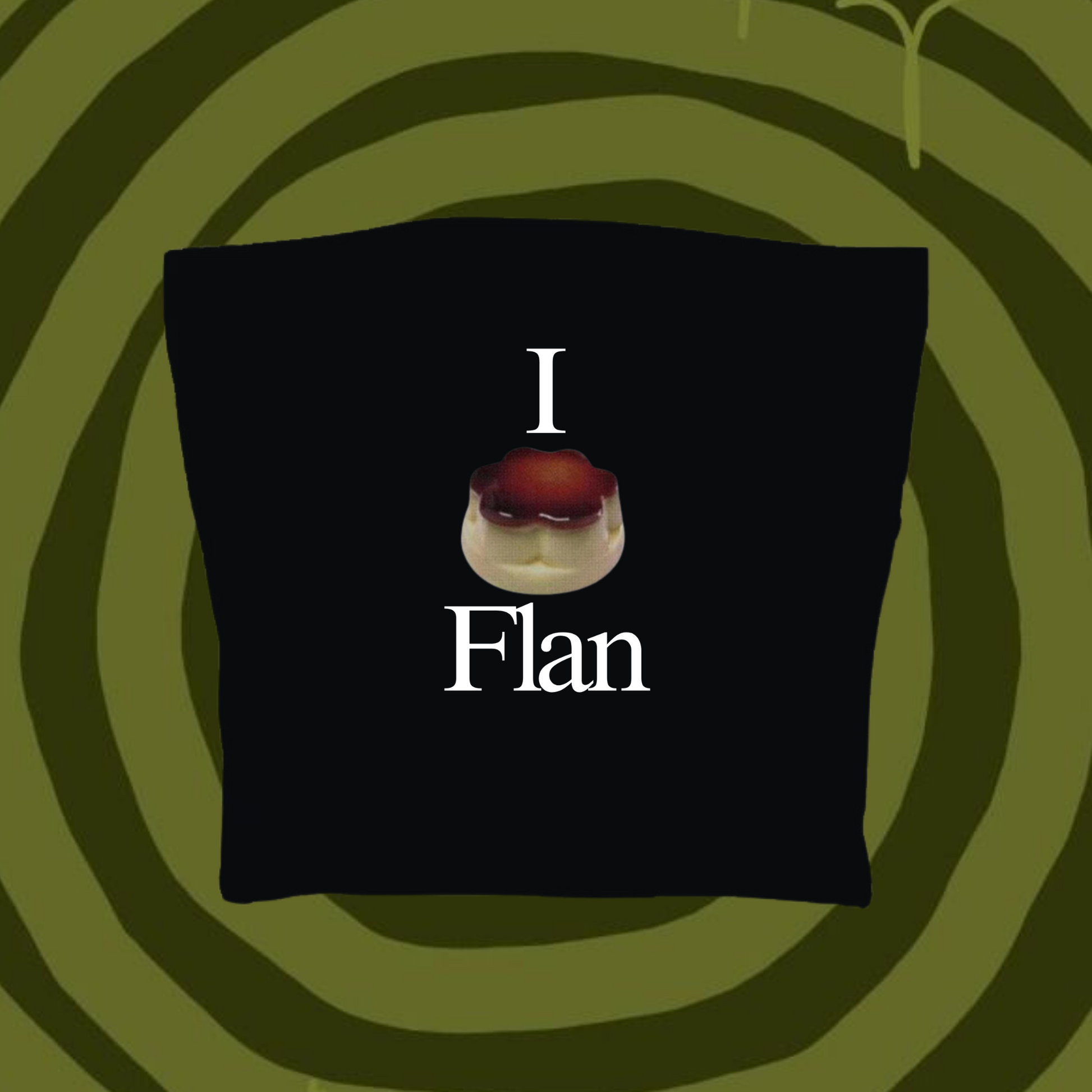 I Love Flan Tube Top Black Shirts & Tops PinkLimes Trending Streetwear