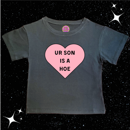 Ur Son Is A H*e Crop Tee Black Shirts & Tops PinkLimes Trending Streetwear