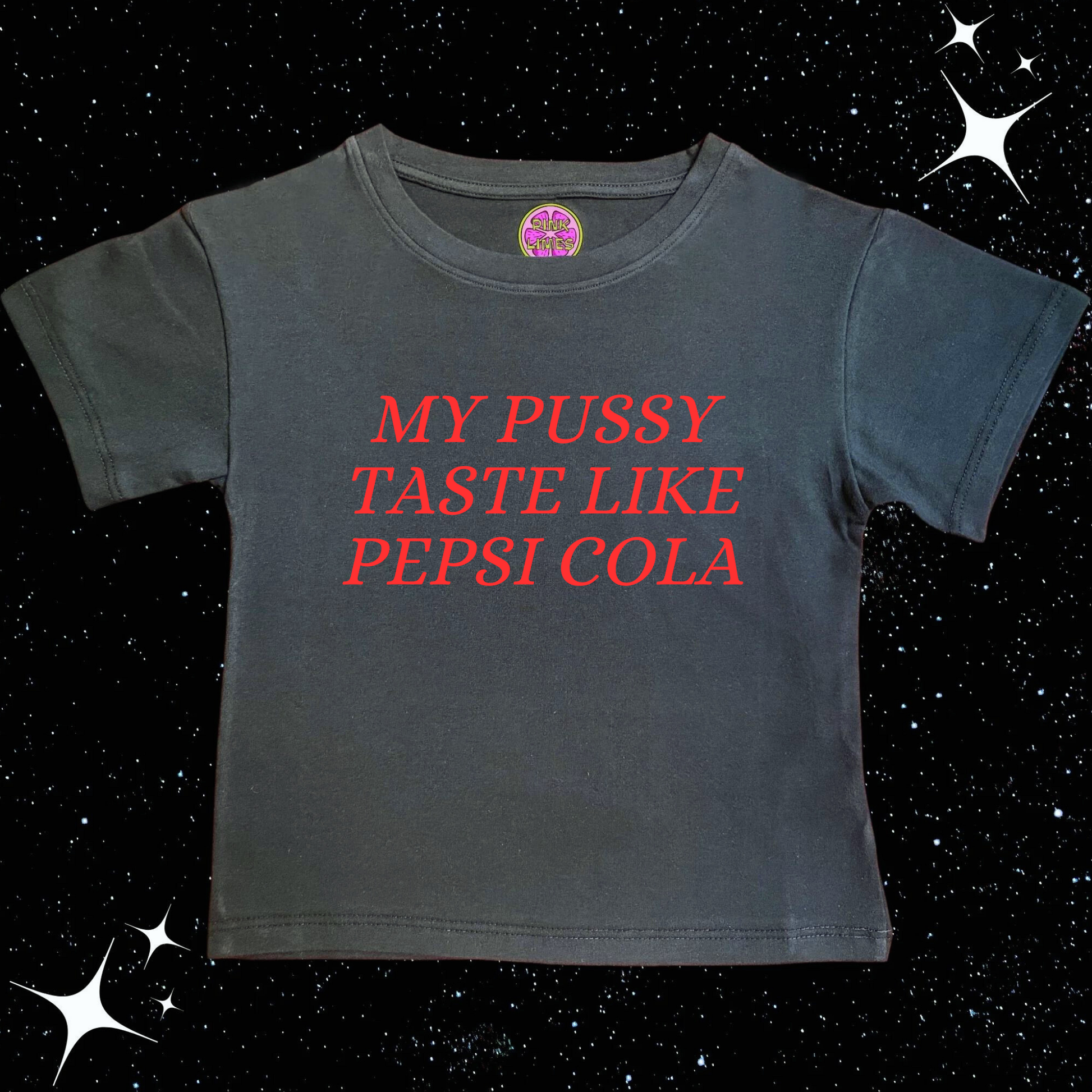 My P*ssy Taste Like Pepsi Crop Tee Black Shirts & Tops PinkLimes Trending Streetwear