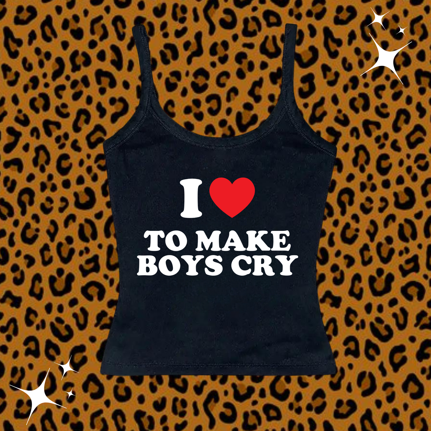 I Love To Make Boys Cry Camisole Top Black Shirts & Tops PinkLimes Trending Streetwear