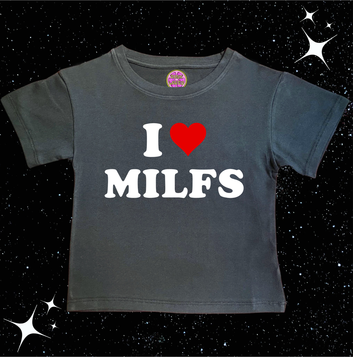 I Love MILFS Crop Tee Black Shirts & Tops PinkLimes Trending Streetwear