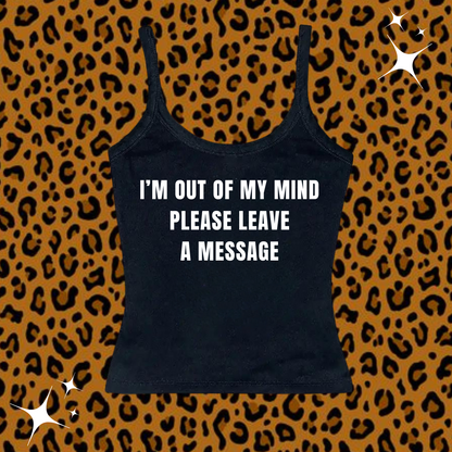 I'm Out Of My Mind Camisole Top Black Shirts & Tops PinkLimes Trending Streetwear