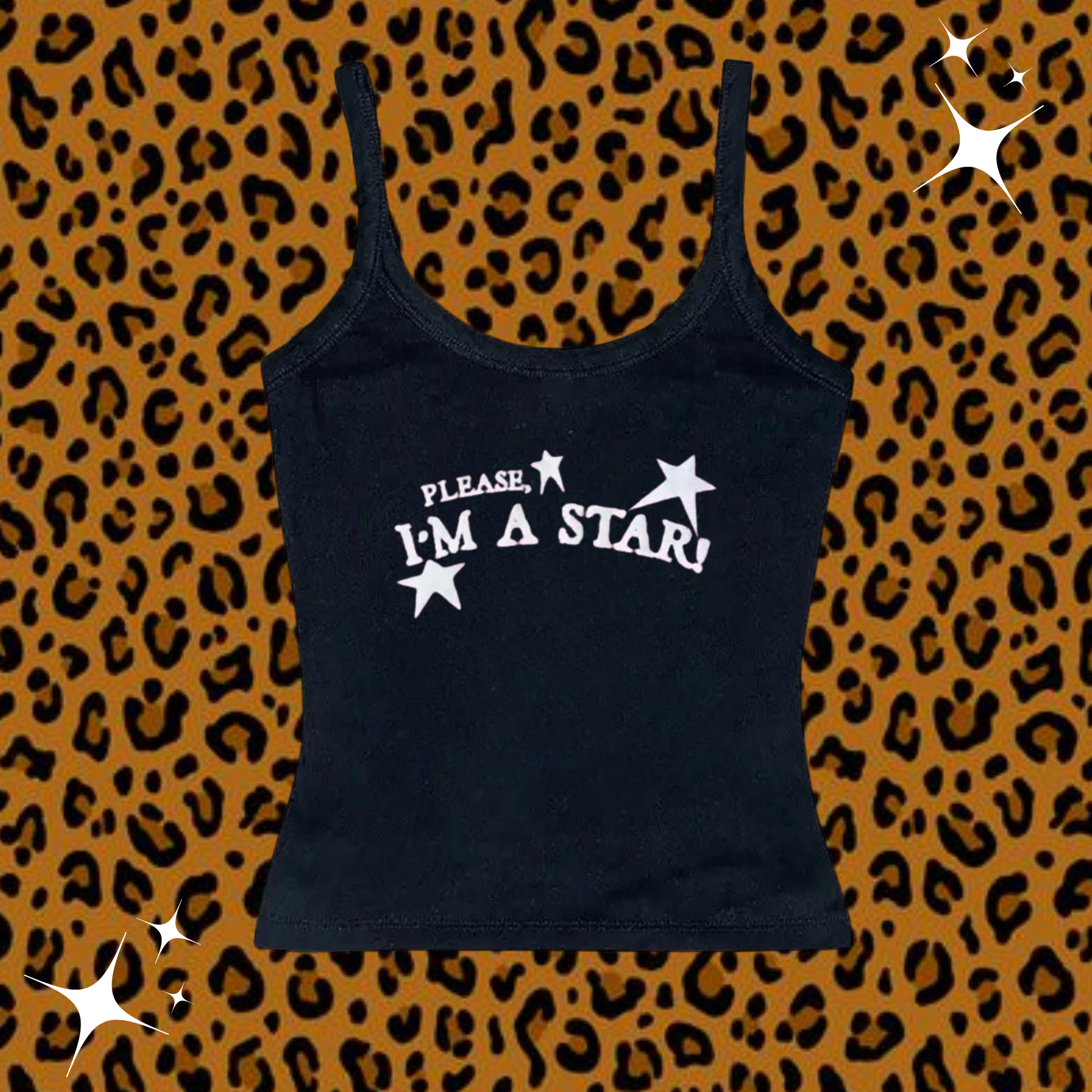 Please I'm A Star Camisole Top Black Shirts & Tops PinkLimes Trending Streetwear