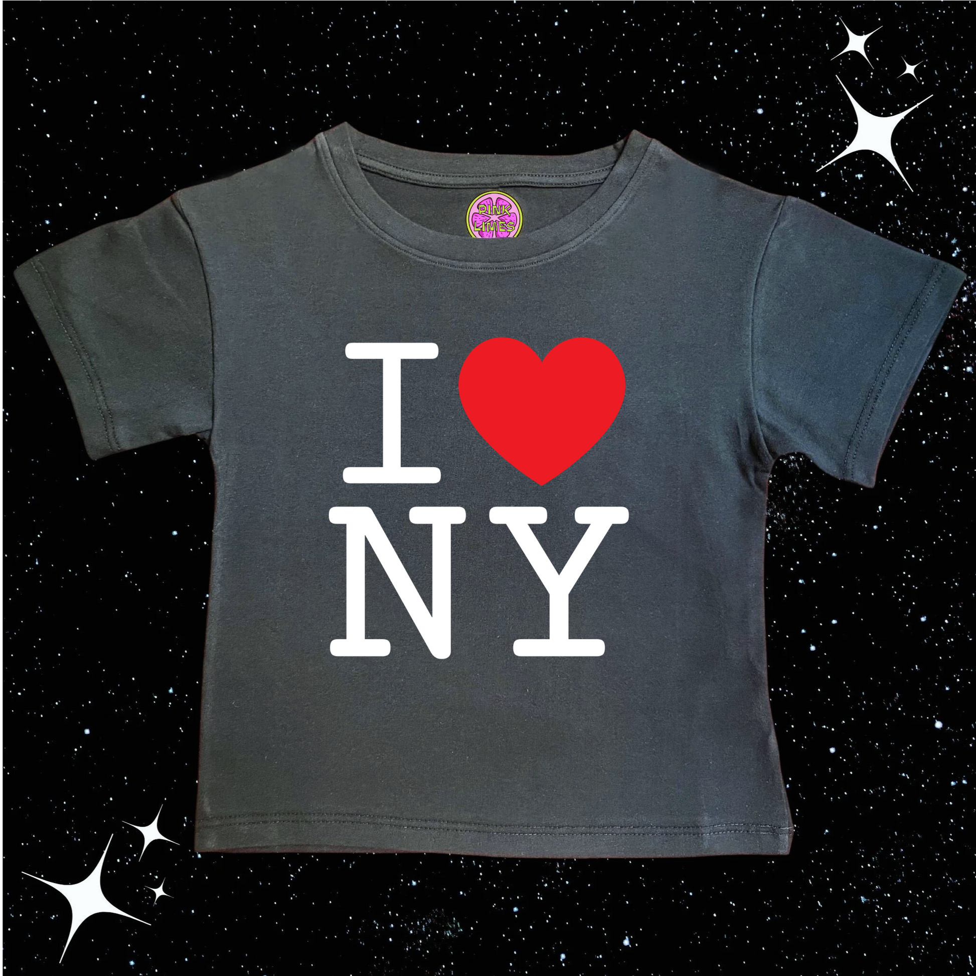I Love NY Crop Tee Black Shirts & Tops PinkLimes Trending Streetwear