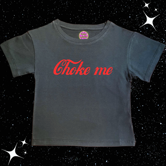 Choke Me Crop Tee Black Shirts & Tops PinkLimes Trending Streetwear