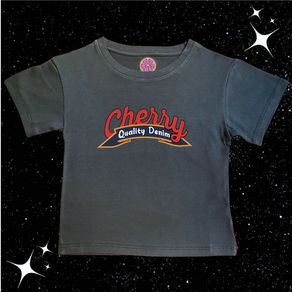 Cherry Crop Tee Black Shirts & Tops PinkLimes Trending Streetwear