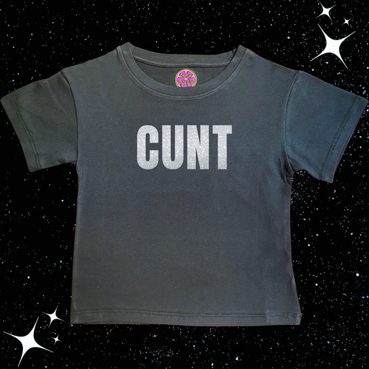 C*nt Crop Tee Black Shirts & Tops PinkLimes Trending Streetwear