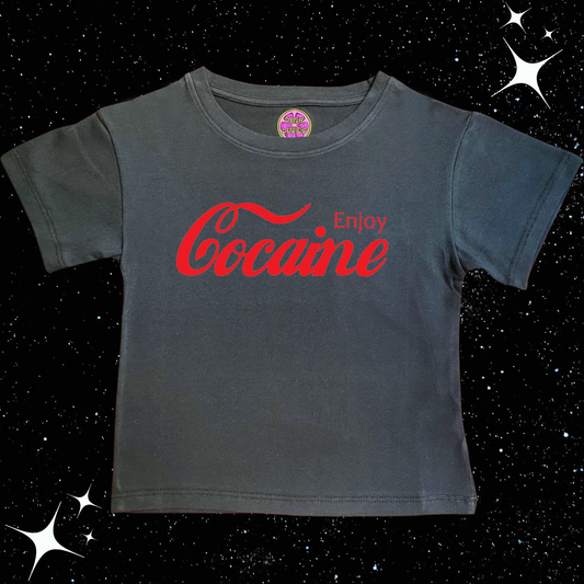 Enjoy Coke Crop Tee Black Shirts & Tops PinkLimes Trending Streetwear