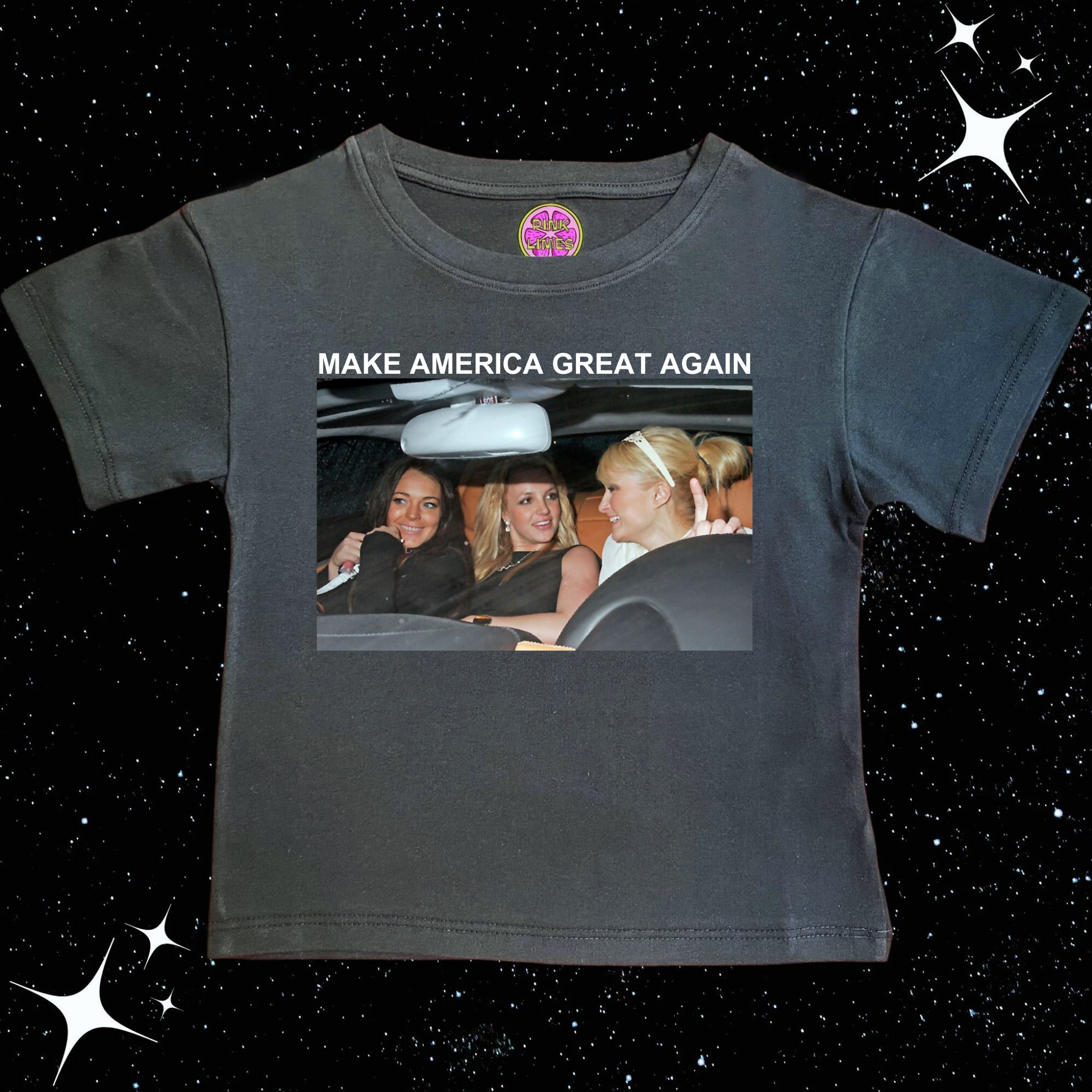 Make America Great Again Crop Tee Black Shirts & Tops PinkLimes Trending Streetwear
