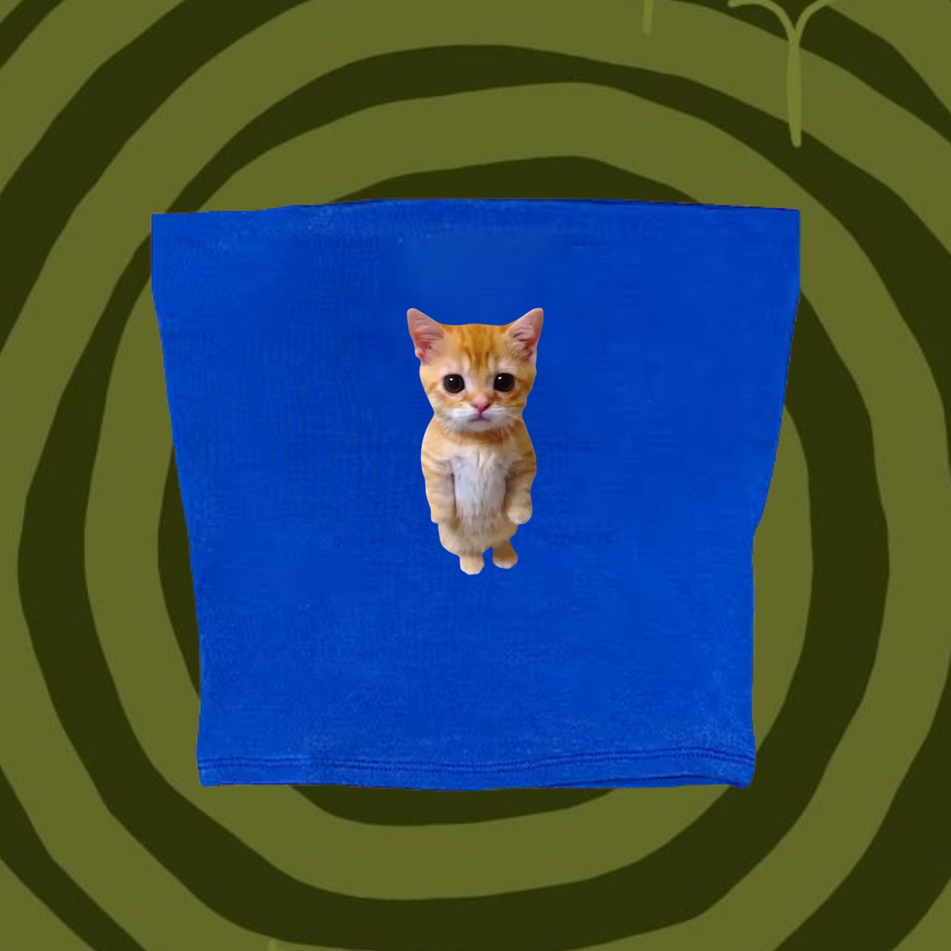 Cute Cat Tube Top Light Blue Shirts & Tops PinkLimes Trending Streetwear