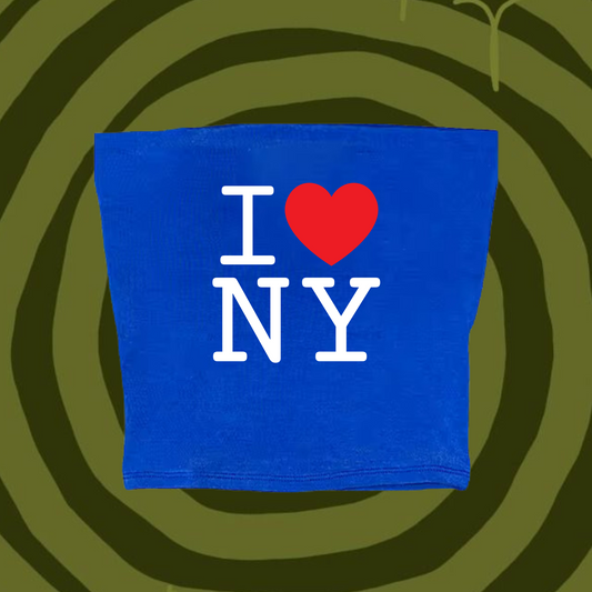 I Love NY Tube Top Light Blue Shirts & Tops PinkLimes Trending Streetwear