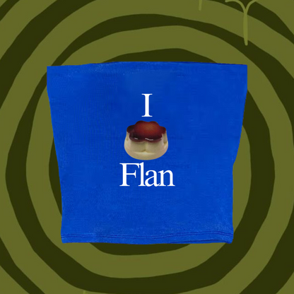 I Love Flan Tube Top Light Blue Shirts & Tops PinkLimes Trending Streetwear