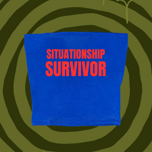 Situationship Survivor Tube Top Light Blue Shirts & Tops PinkLimes Trending Streetwear