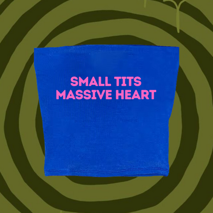 Small Tits Massive Heart Tube Top Light Blue Shirts & Tops PinkLimes Trending Streetwear