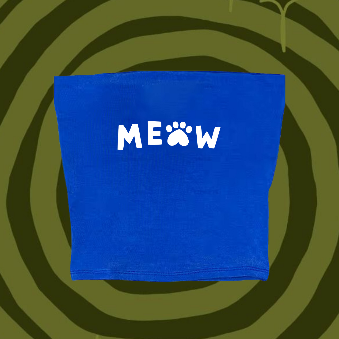 Meow Tube Top Light Blue Shirts & Tops PinkLimes Trending Streetwear