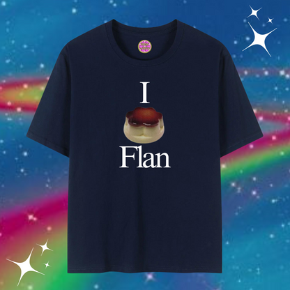 I Love Flan Baggy Tee Navy Blue Shirts & Tops PinkLimes Trending Streetwear