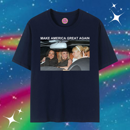 Make America Great Again Baggy Tee Navy Blue Shirts & Tops PinkLimes Trending Streetwear