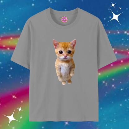 Cute Cat Baggy Tee Gray Shirts & Tops PinkLimes Trending Streetwear