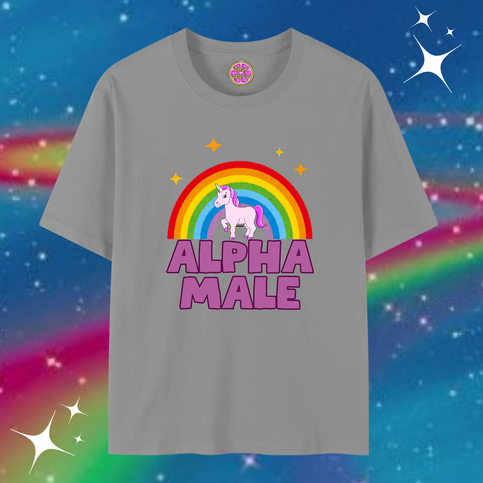 Alpha Male Baggy Tee Gray Shirts & Tops PinkLimes Trending Streetwear