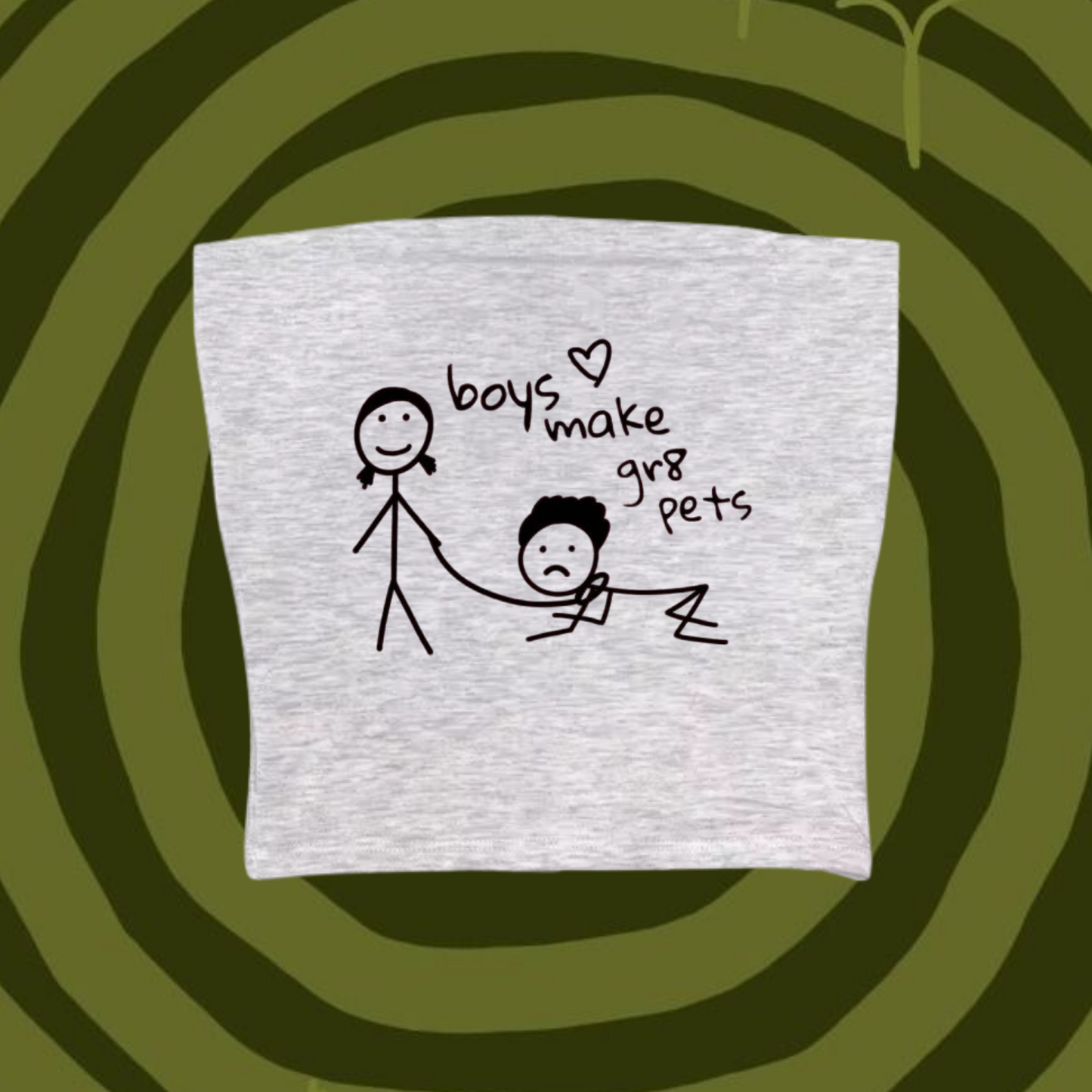 Boys Make Gr8 Pets Tube Top Gray Shirts & Tops PinkLimes Trending Streetwear