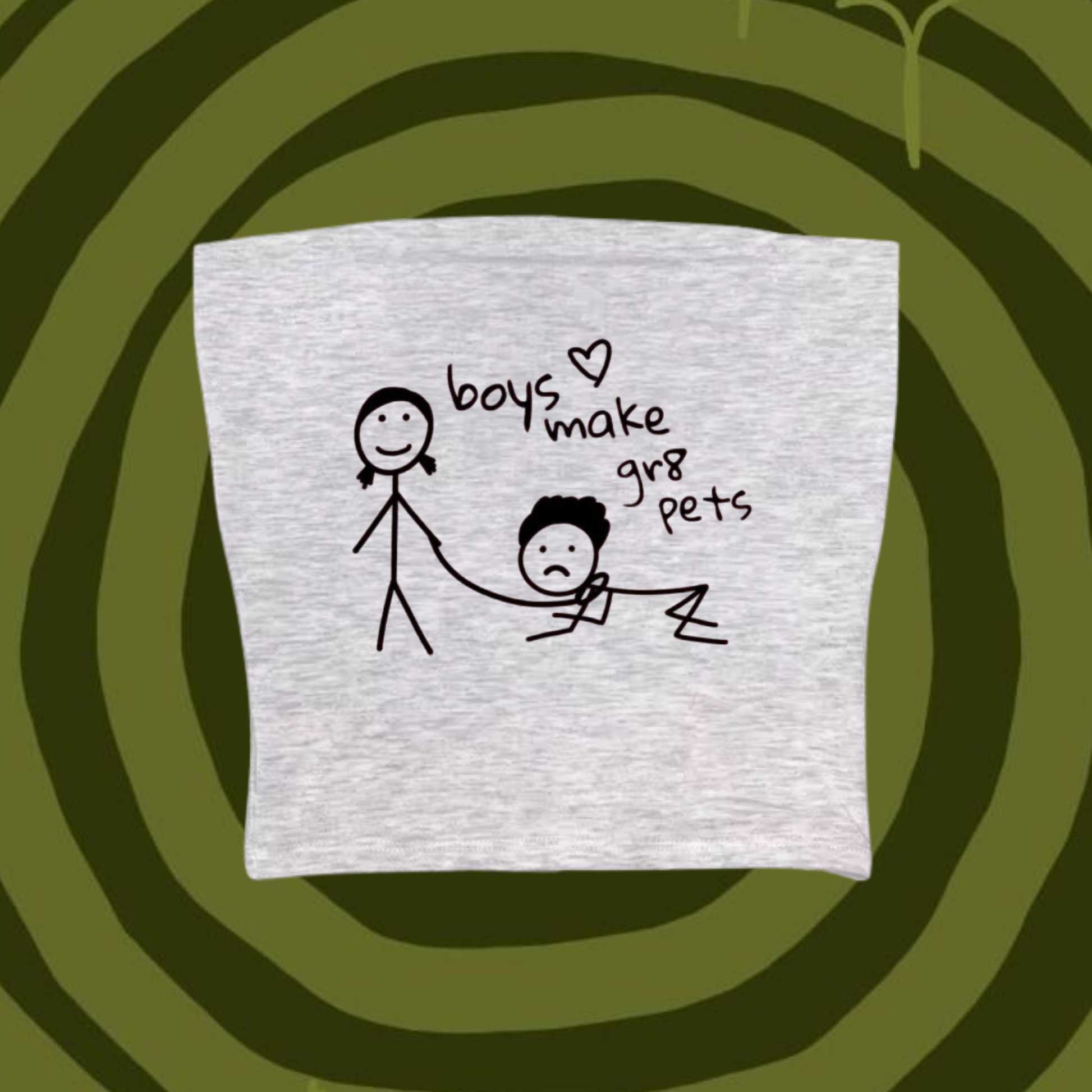 Boys Make Gr8 Pets Tube Top Gray Shirts & Tops PinkLimes Trending Streetwear