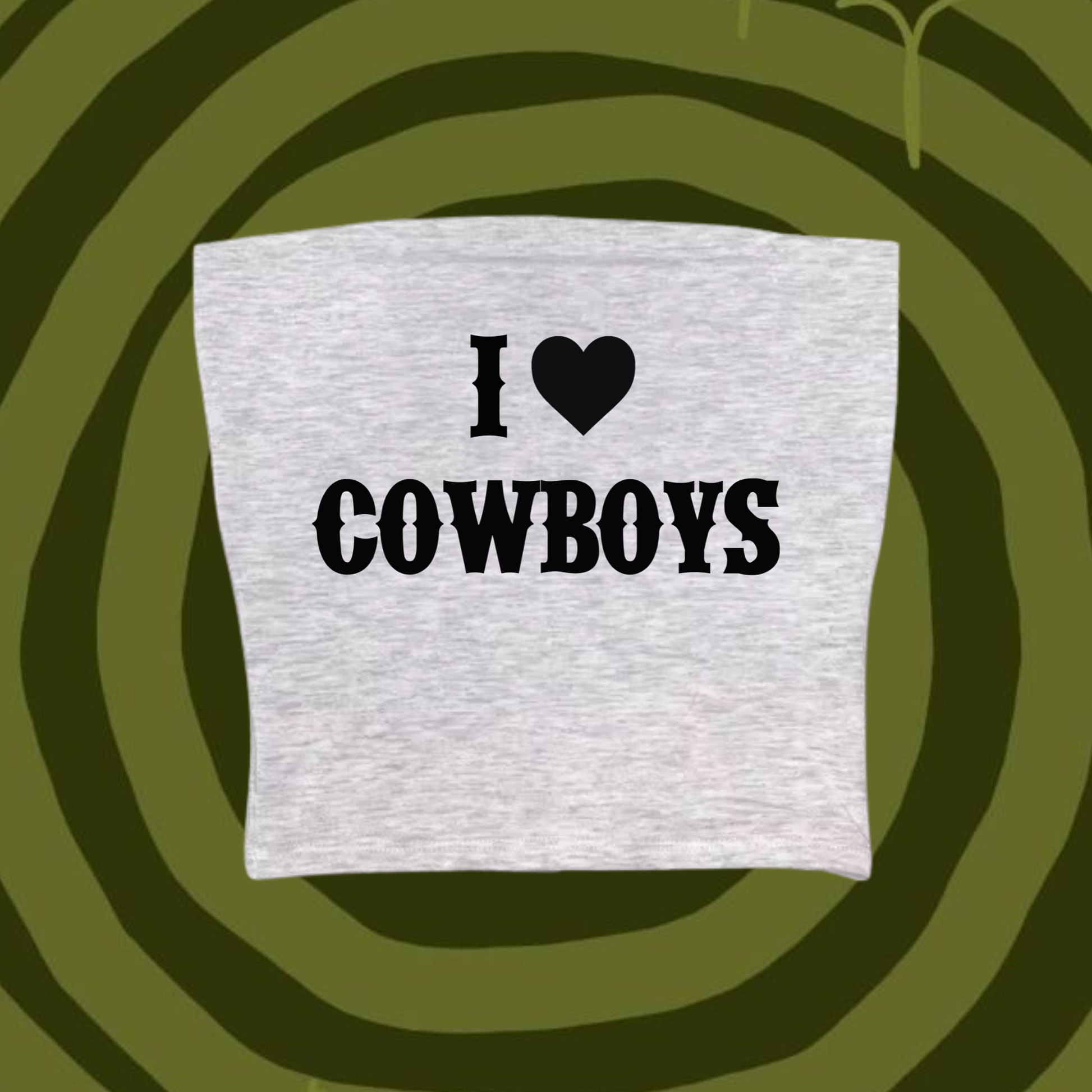 I Love Cowboys Tube Top Gray Shirts & Tops PinkLimes Trending Streetwear