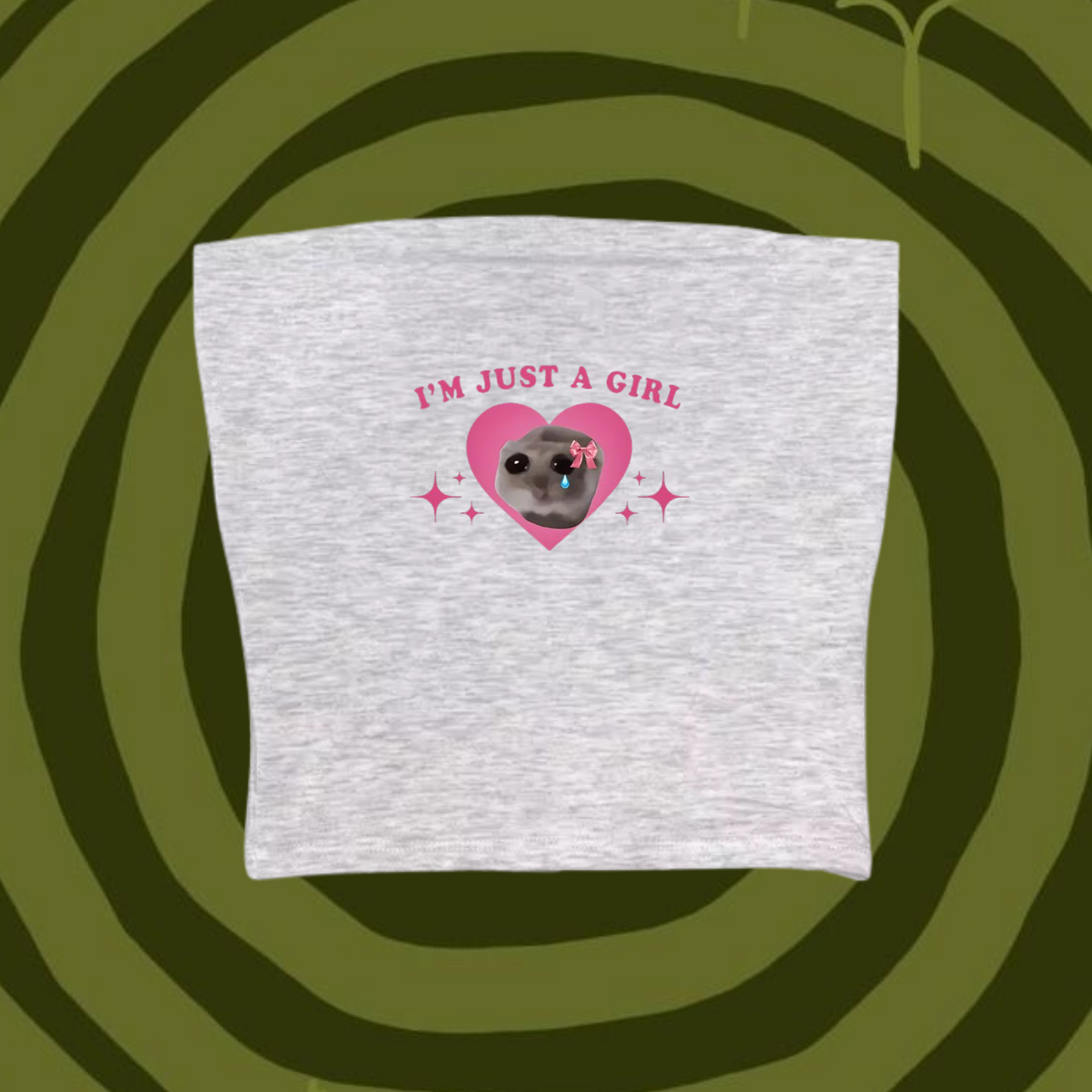 I'm Just A Girl Tube Top Gray Shirts & Tops PinkLimes Trending Streetwear