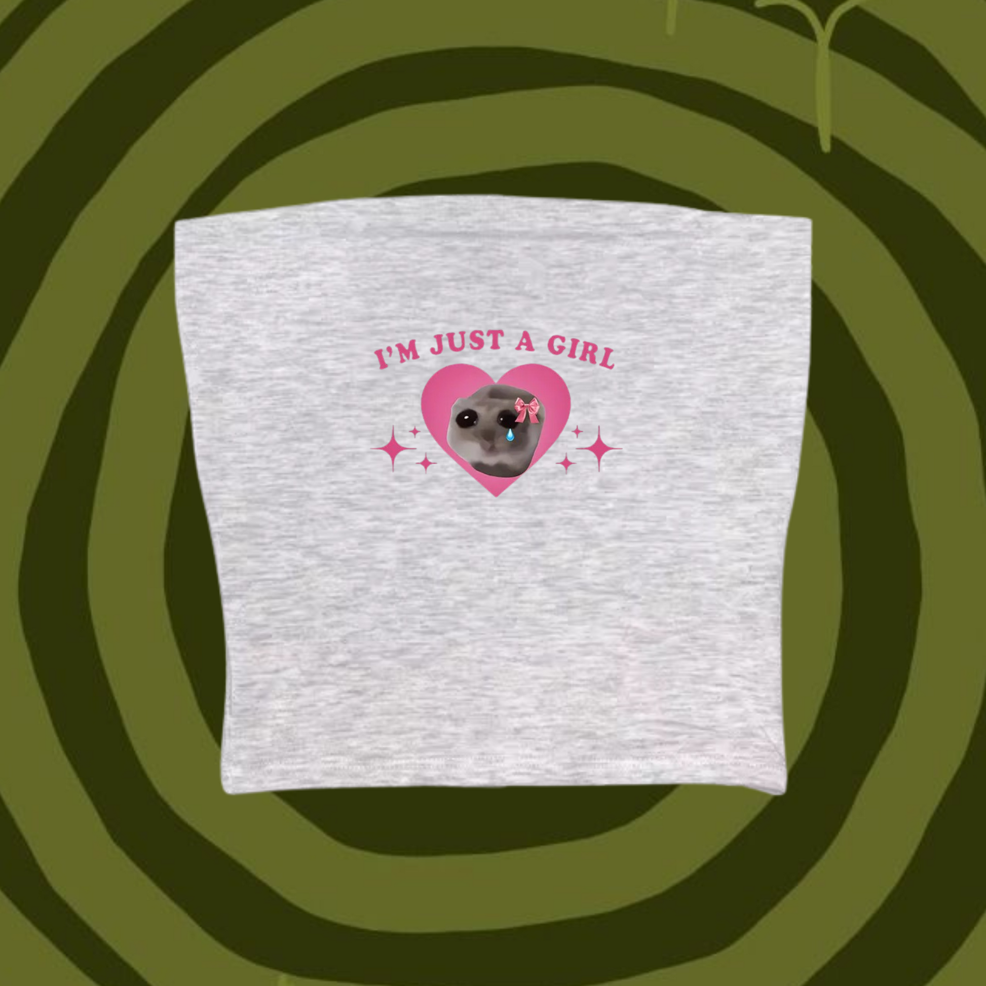 I'm Just A Girl Tube Top Gray Shirts & Tops PinkLimes Trending Streetwear
