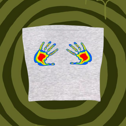 Thermal Hands Tube Top Gray Shirts & Tops PinkLimes Trending Streetwear