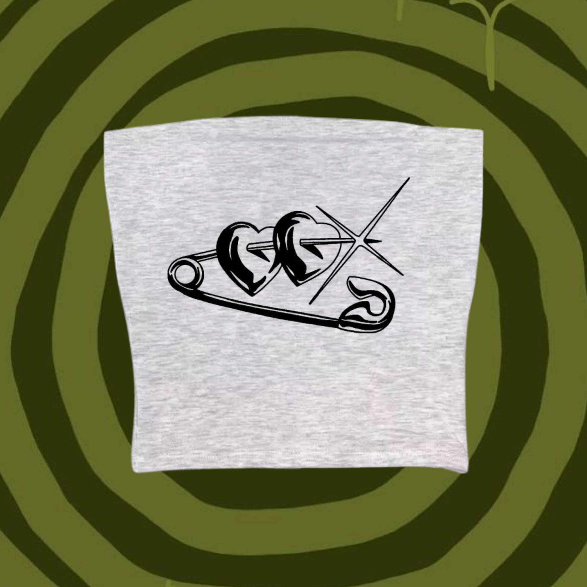 Love Clip Tube Top Gray Shirts & Tops PinkLimes Trending Streetwear
