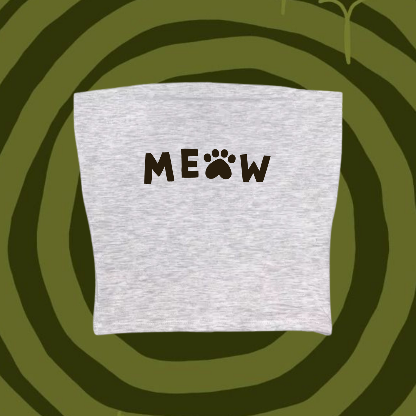 Meow Tube Top Gray Shirts & Tops PinkLimes Trending Streetwear