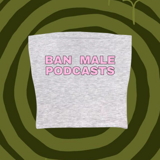 Ban Male Podcasts Tube Top Gray Shirts & Tops PinkLimes Trending Streetwear