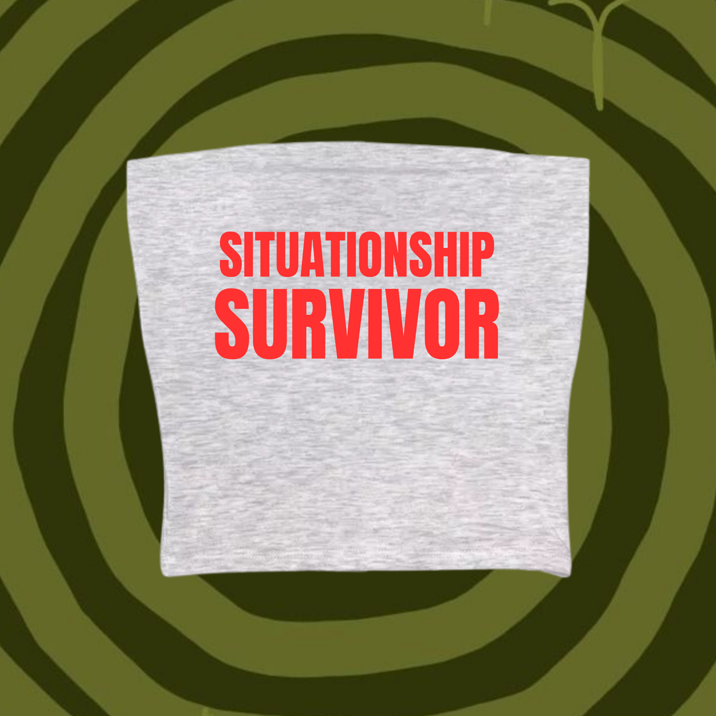 Situationship Survivor Tube Top Gray Shirts & Tops PinkLimes Trending Streetwear
