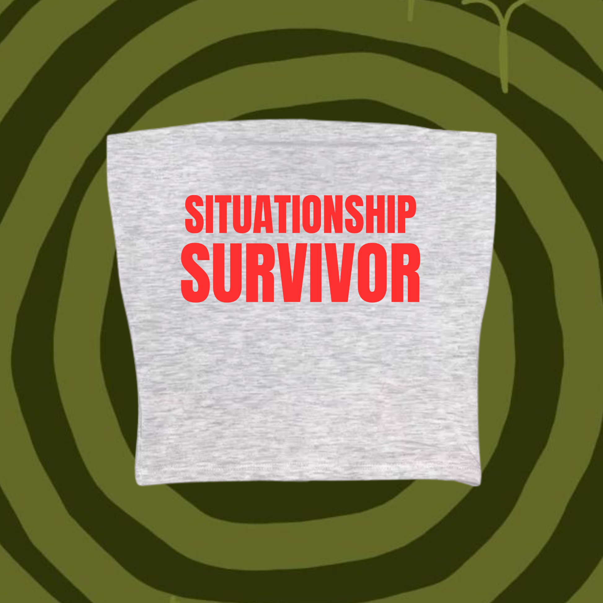 Situationship Survivor Tube Top Gray Shirts & Tops PinkLimes Trending Streetwear