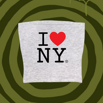 I Love NY Tube Top Gray Shirts & Tops PinkLimes Trending Streetwear