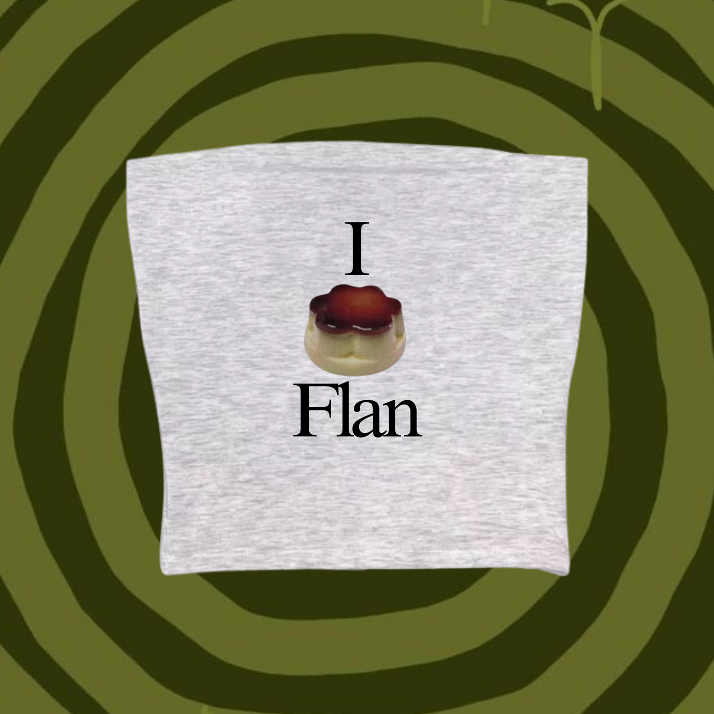 I Love Flan Tube Top Gray Shirts & Tops PinkLimes Trending Streetwear