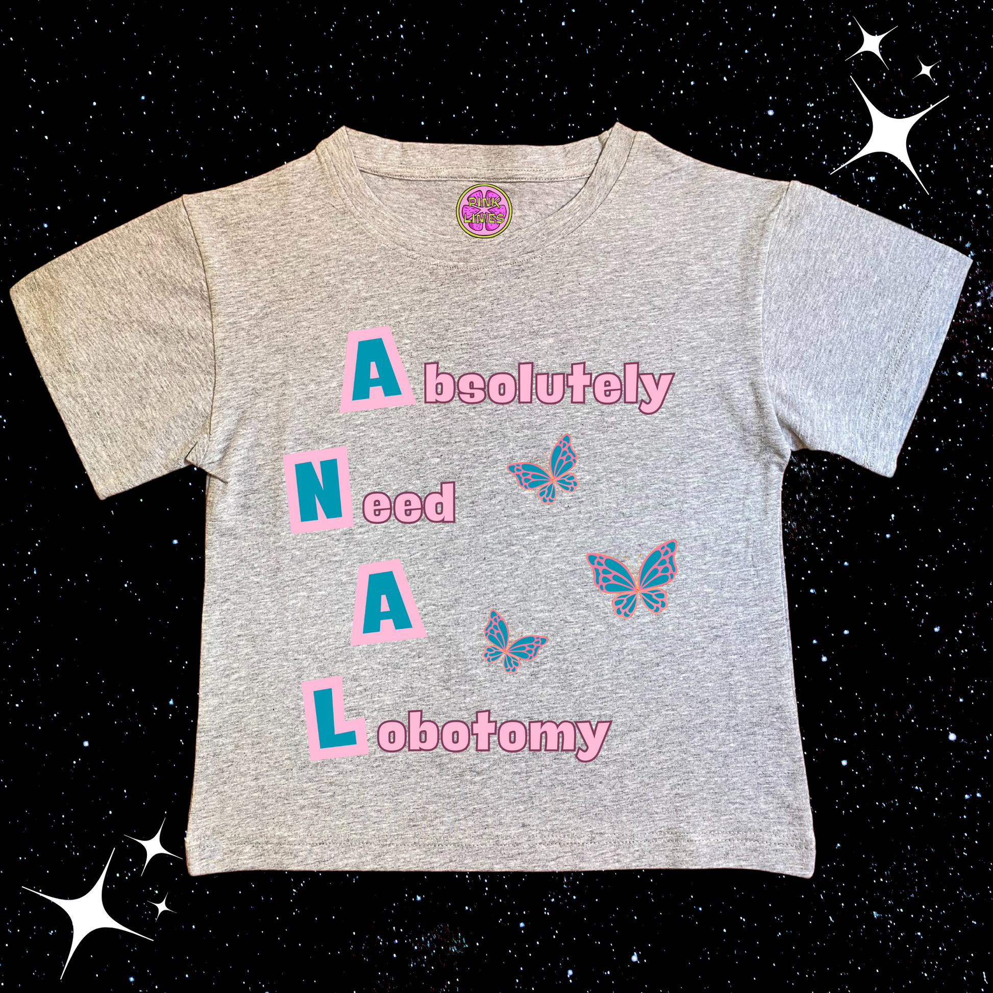 Absolutely Need A Lobotomy Crop Tee Grey Shirts & Tops PinkLimes Trending Streetwear