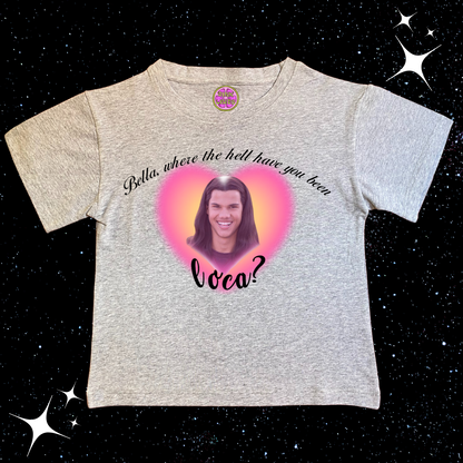 Bella, Where the hell have you been, LOCA? Baby Tee Crop Grey Shirts & Tops PinkLimes Trending Streetwear