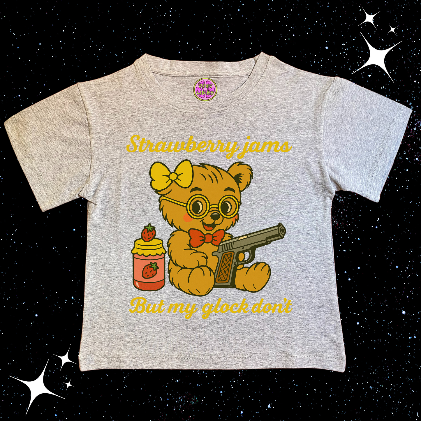 Strawberry Jams Crop Tee Grey Shirts & Tops PinkLimes Trending Streetwear