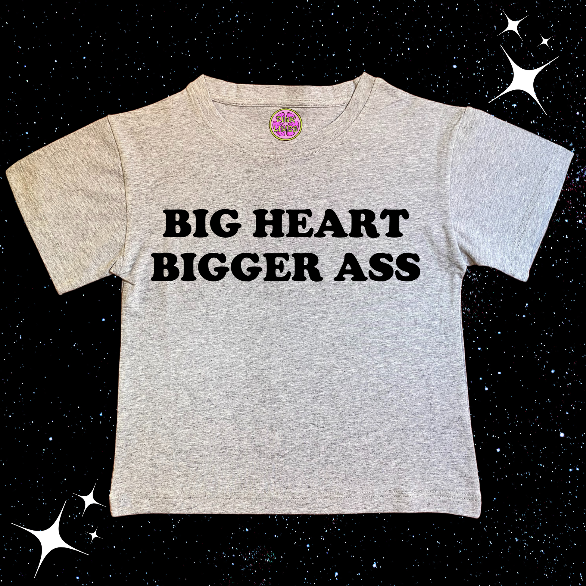 Big Heart Bigger Ass Crop Tee Grey Shirts & Tops PinkLimes Trending Streetwear