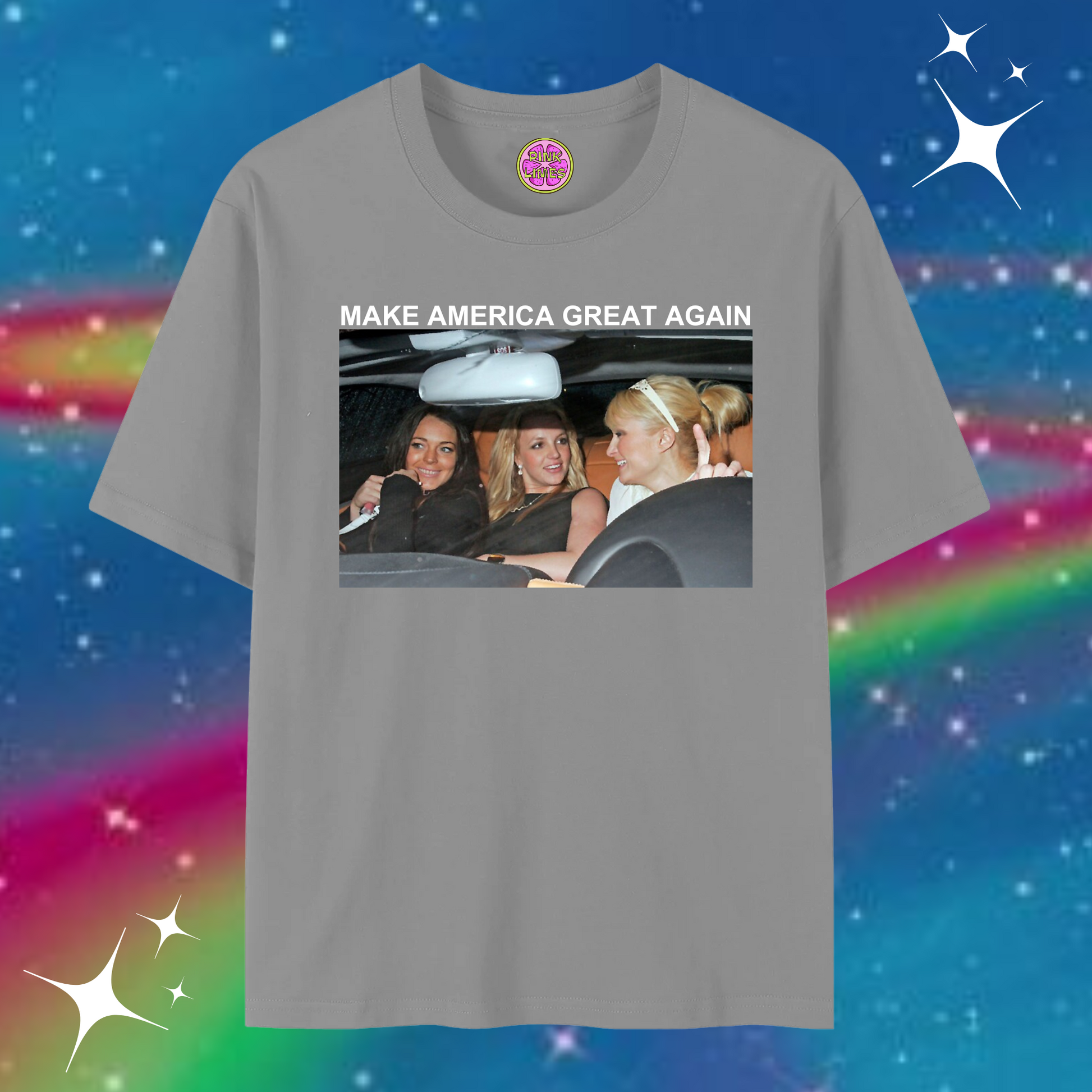Make America Great Again Baggy Tee Gray Shirts & Tops PinkLimes Trending Streetwear
