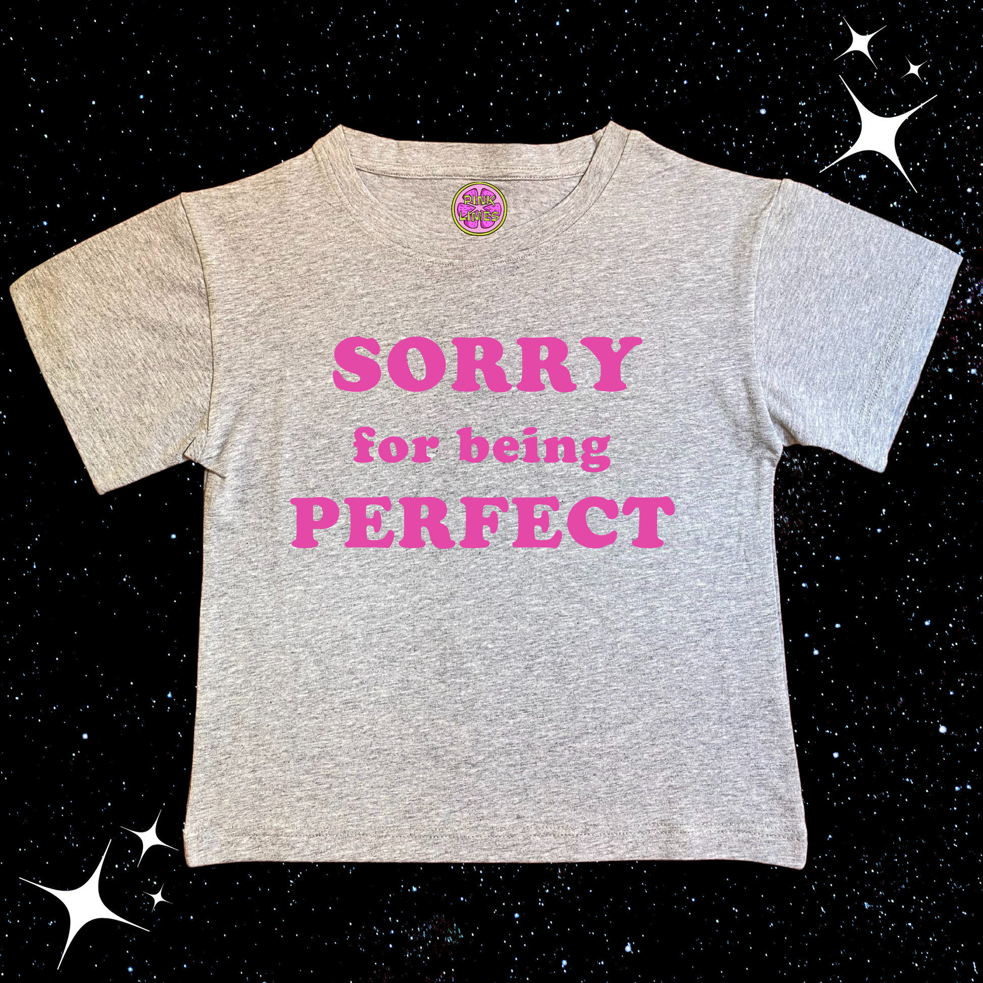 Sorry For Being Perfect Crop Tee Grey Shirts & Tops PinkLimes Trending Streetwear