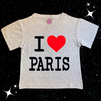 I Love Paris Crop Tee Grey Shirts & Tops PinkLimes Trending Streetwear