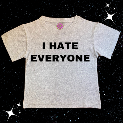 I HATE EVERYONE Crop Tee Grey Shirts & Tops PinkLimes Trending Streetwear