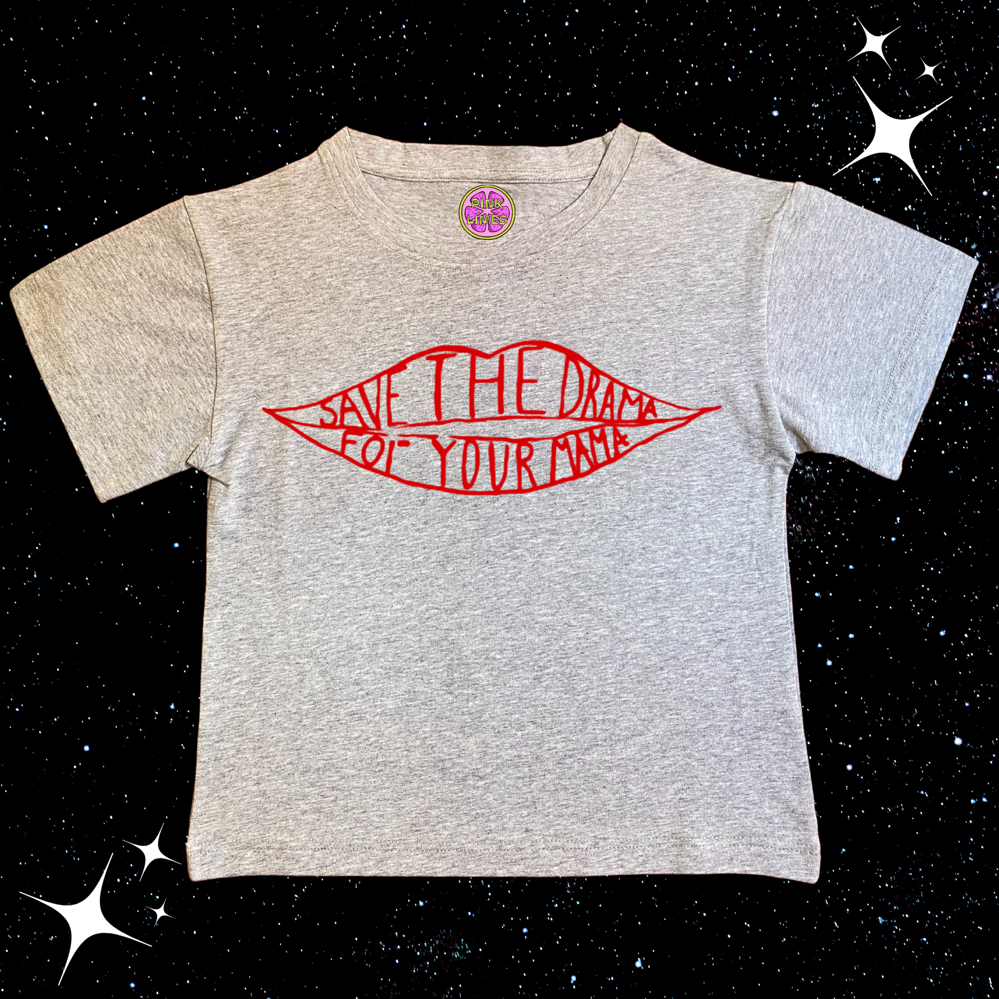 Save The Drama For Your Mama Crop Tee Grey Shirts & Tops PinkLimes Trending Streetwear