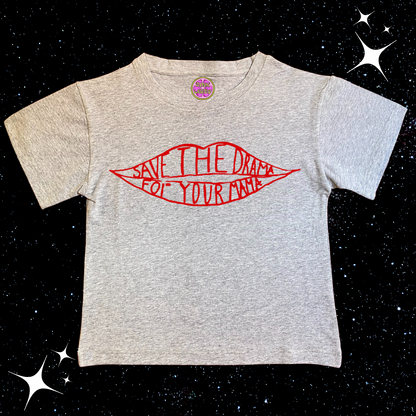 Save The Drama For Your Mama Crop Tee Grey Shirts & Tops PinkLimes Trending Streetwear