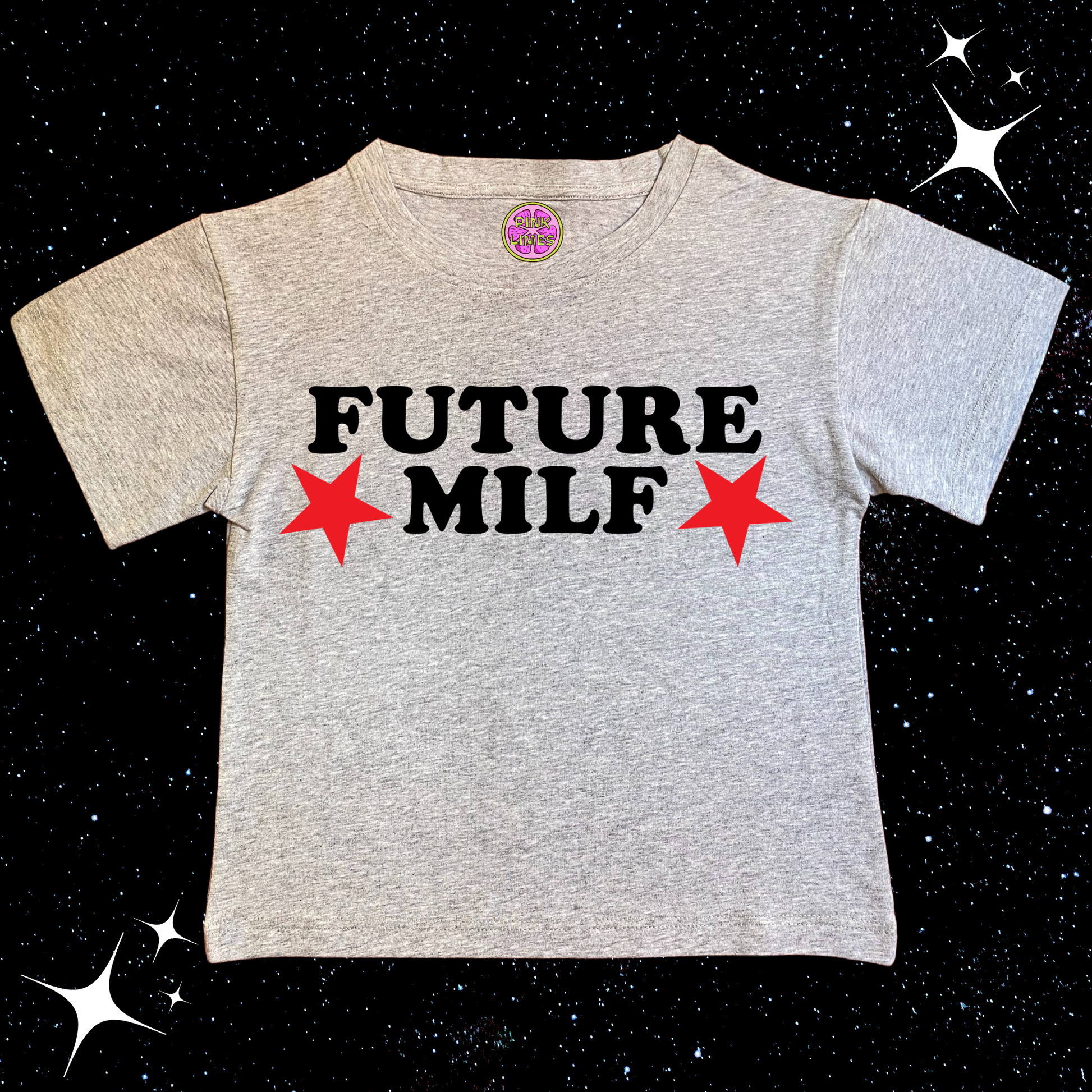 FUTURE MILF Crop Tee Grey Shirts & Tops PinkLimes Trending Streetwear