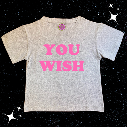 You Wish Crop Tee Grey Shirts & Tops PinkLimes Trending Streetwear