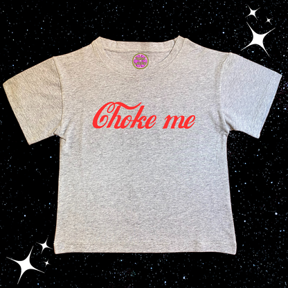 Choke Me Crop Tee Grey Shirts & Tops PinkLimes Trending Streetwear